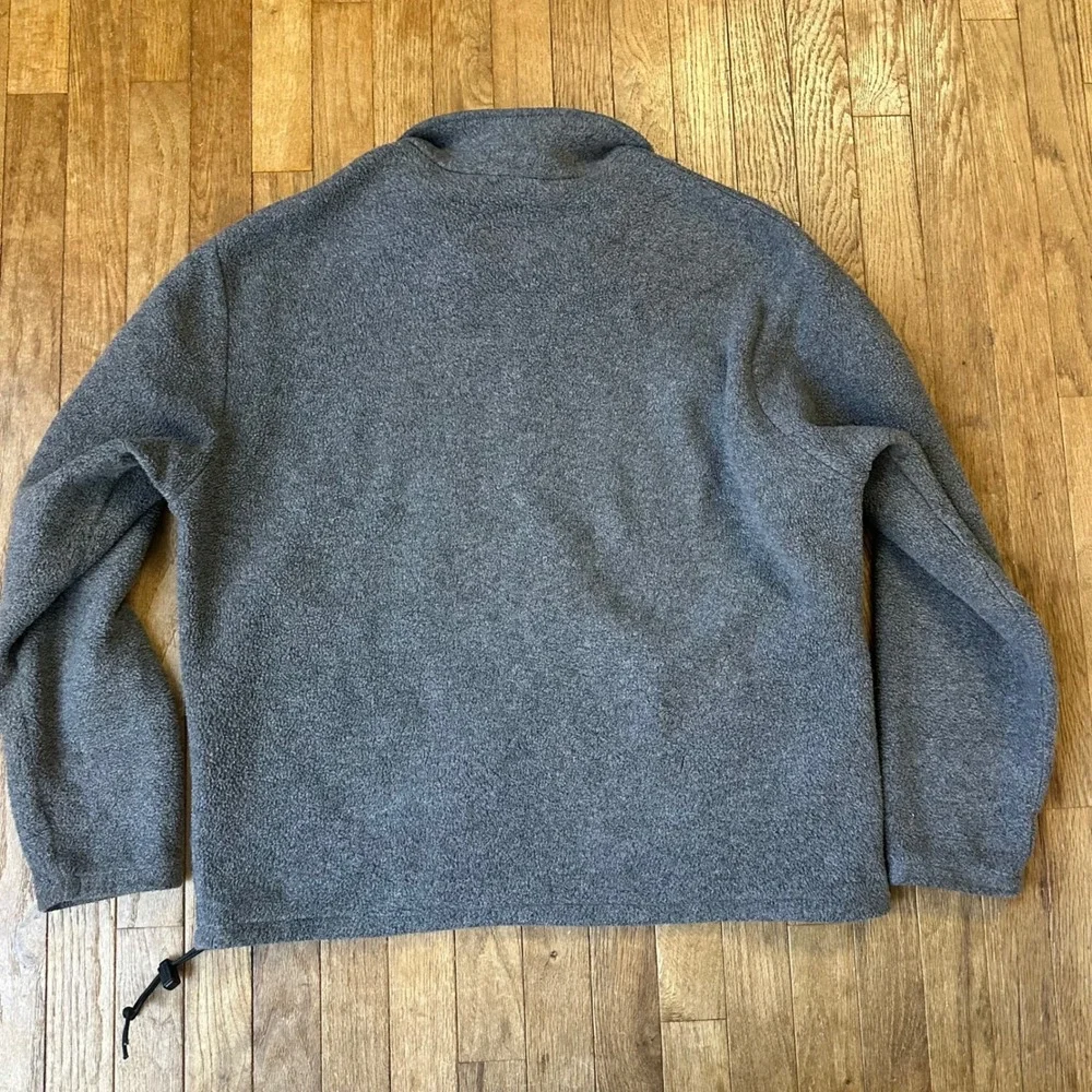 vintage J Crew Oarsmen Gray Fleece 1/4 Zip Pullover LT Hem Casual Warm‎ - Flaw